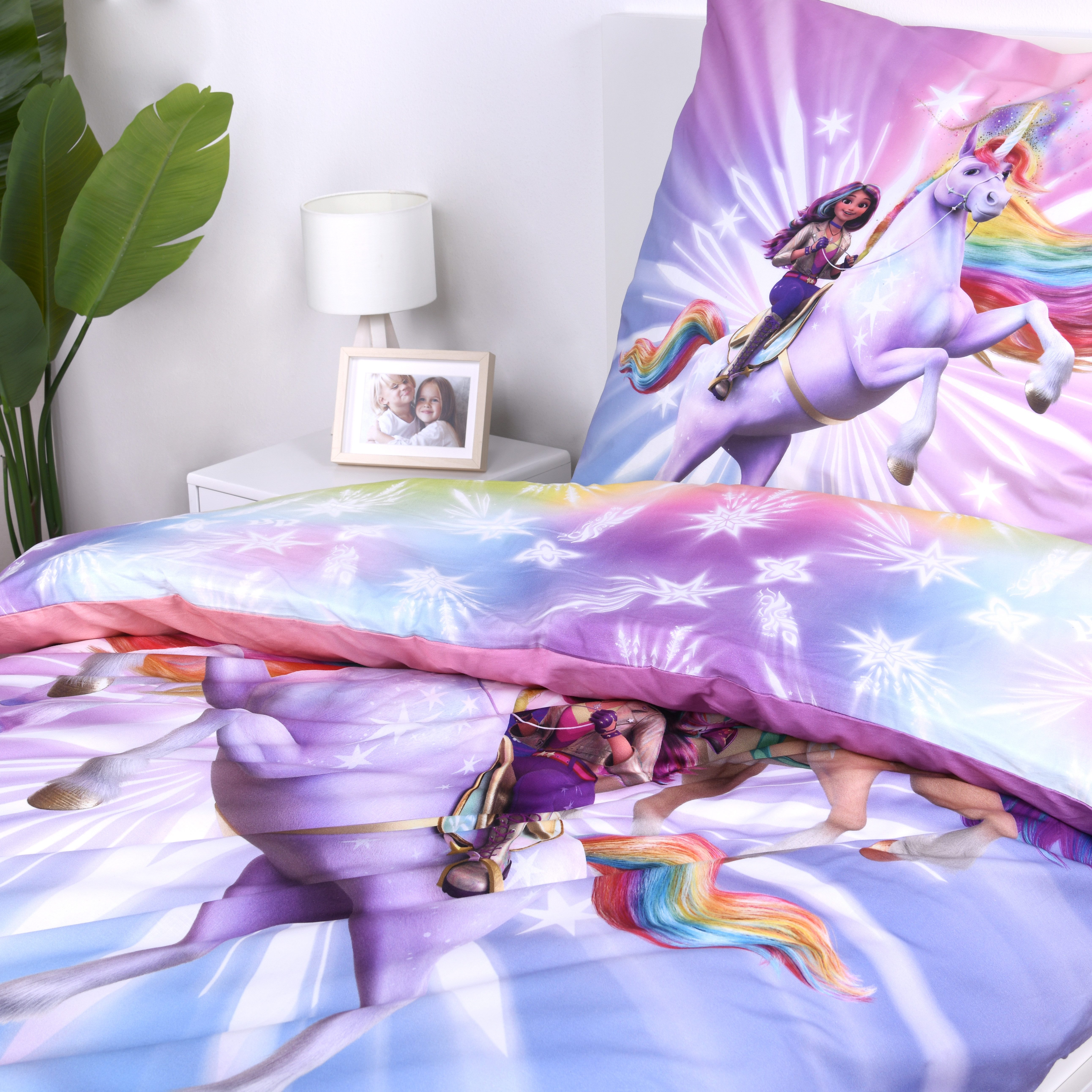 Unicorn Academy Bettwäsche Unicorn Academy, Renforcé, 2 teilig, Wendebettwäsche