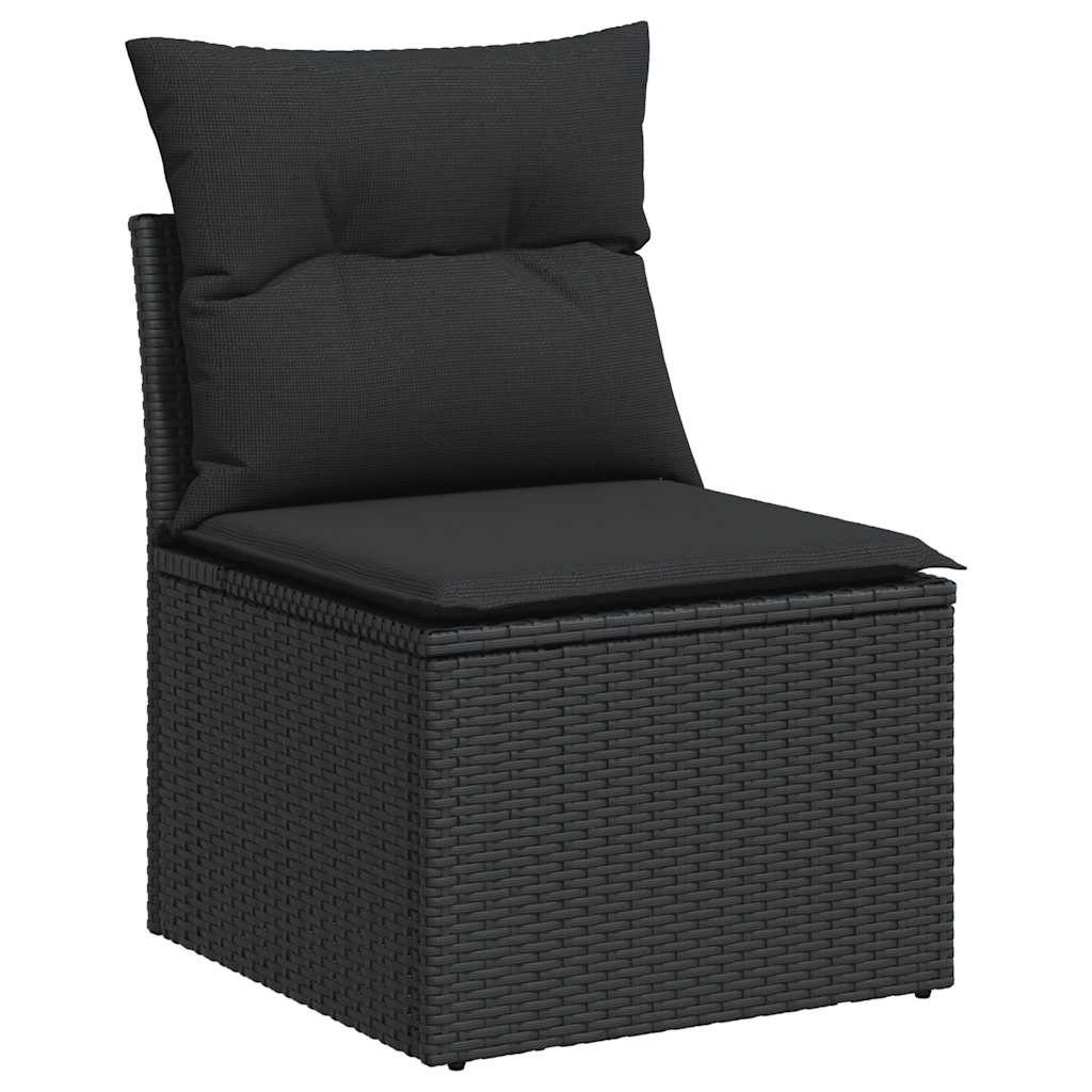 vidaXL Gartenlounge-Set 5-tlg. Garten-Sofagarnitur mit Kissen Schwarz Poly günstig online kaufen