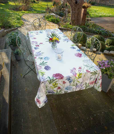 Home-trends24.de Gartentischdecke Tafeldecke Blumen Tischdecke Tischdeko Garten Outdoor Tuch 140x240cm