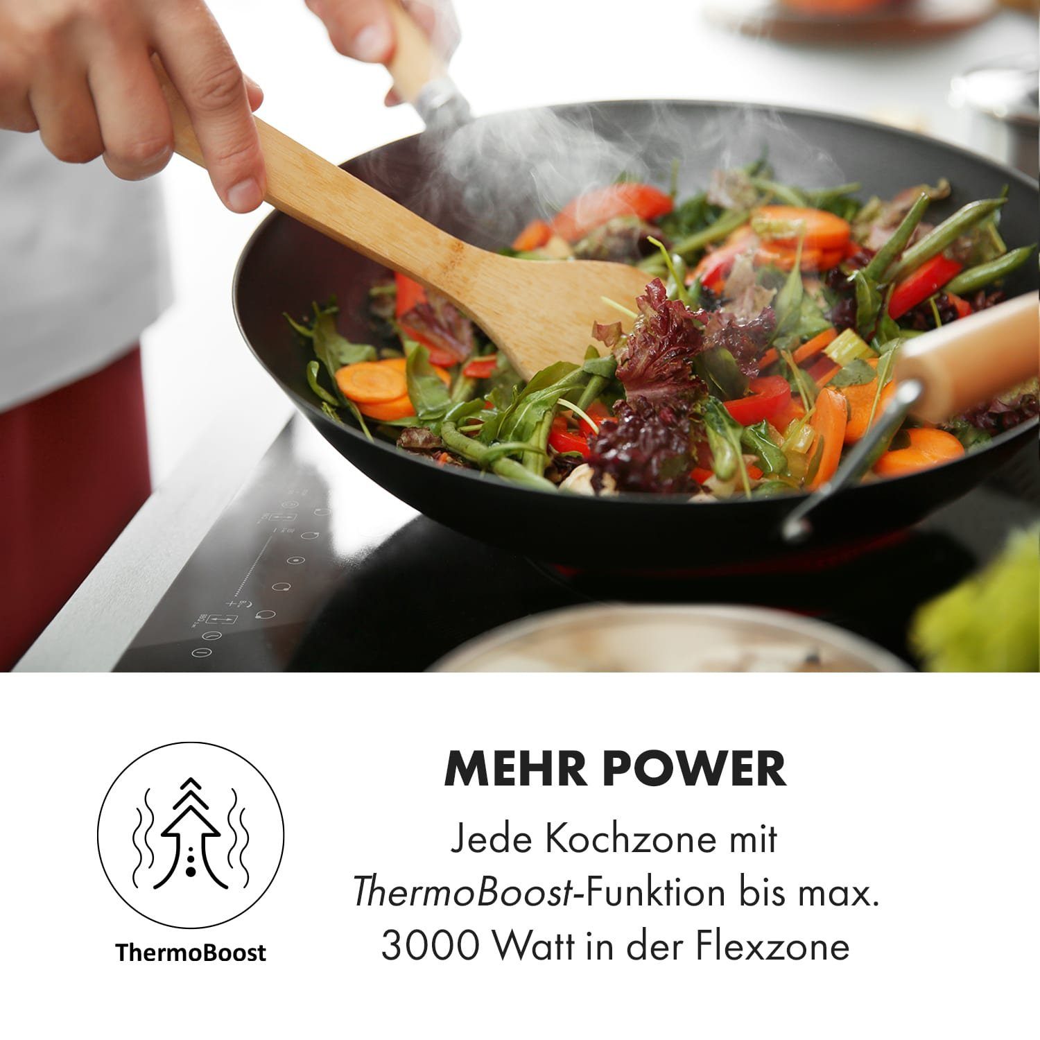 Klarstein Induktions-Kochfeld Delicatessa 90 Flex, Einbau Induktionsherd autark 5 Kochfelder Platten Induktionskochfeld