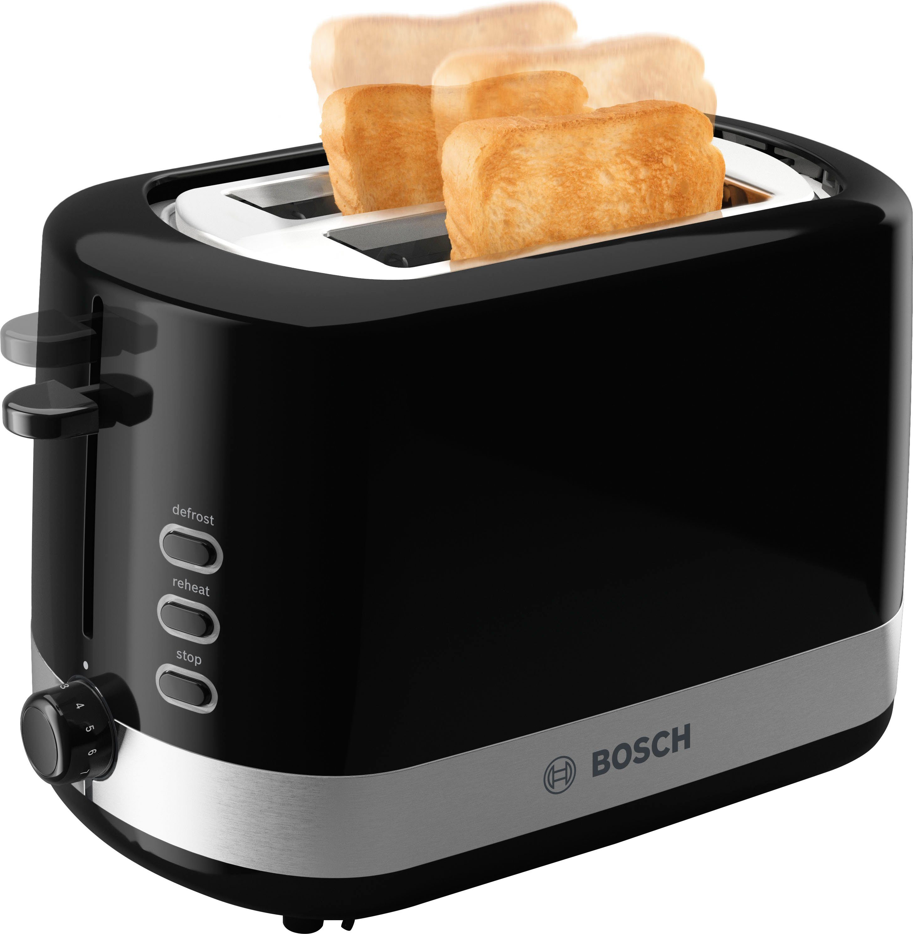 BOSCH Toaster TAT6A513, 2 Schlitze, für 2 Scheiben, 800 W, High Lift:  einfaches Entnehmen kleiner Brotscheiben