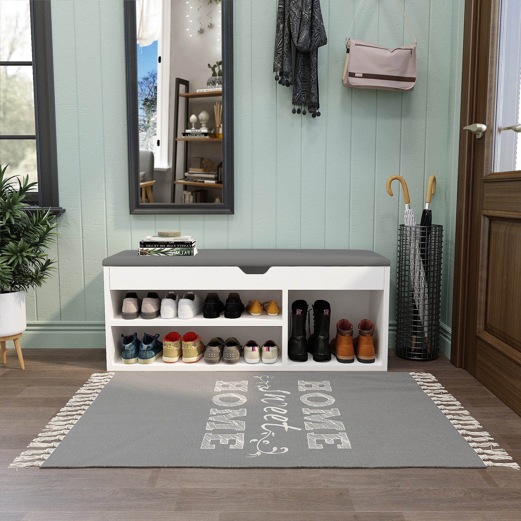 Mondeer Schuhbank Schuhhocker, aus E1 Holzspanplatte, Flur Schuhregal 104 x günstig online kaufen