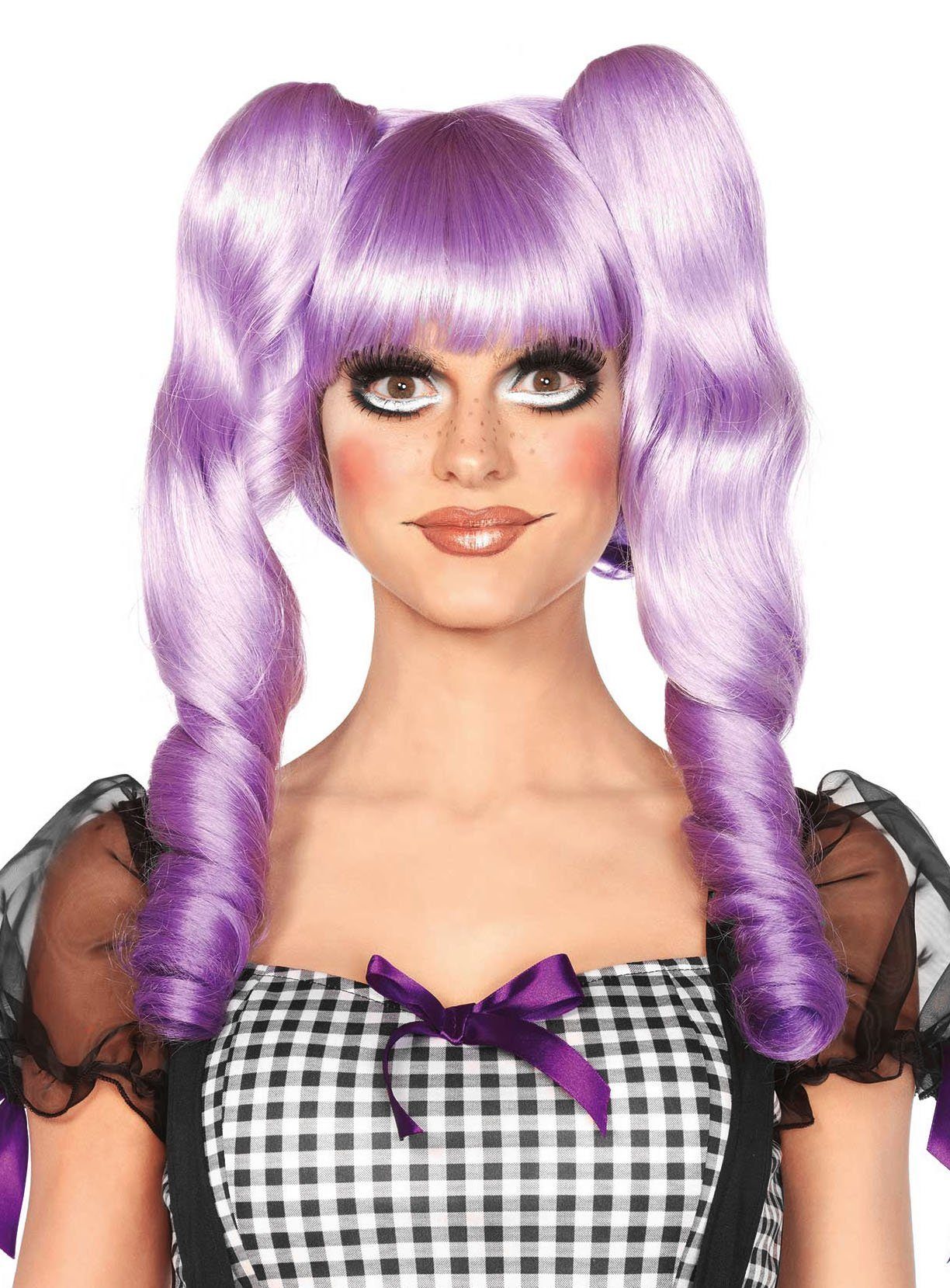 Leg Avenue Kostüm-Perücke Puppe Perücke lila, Für Puppenkostüm und Cosplay: Perücke mit abnehmbaren Zöpfen