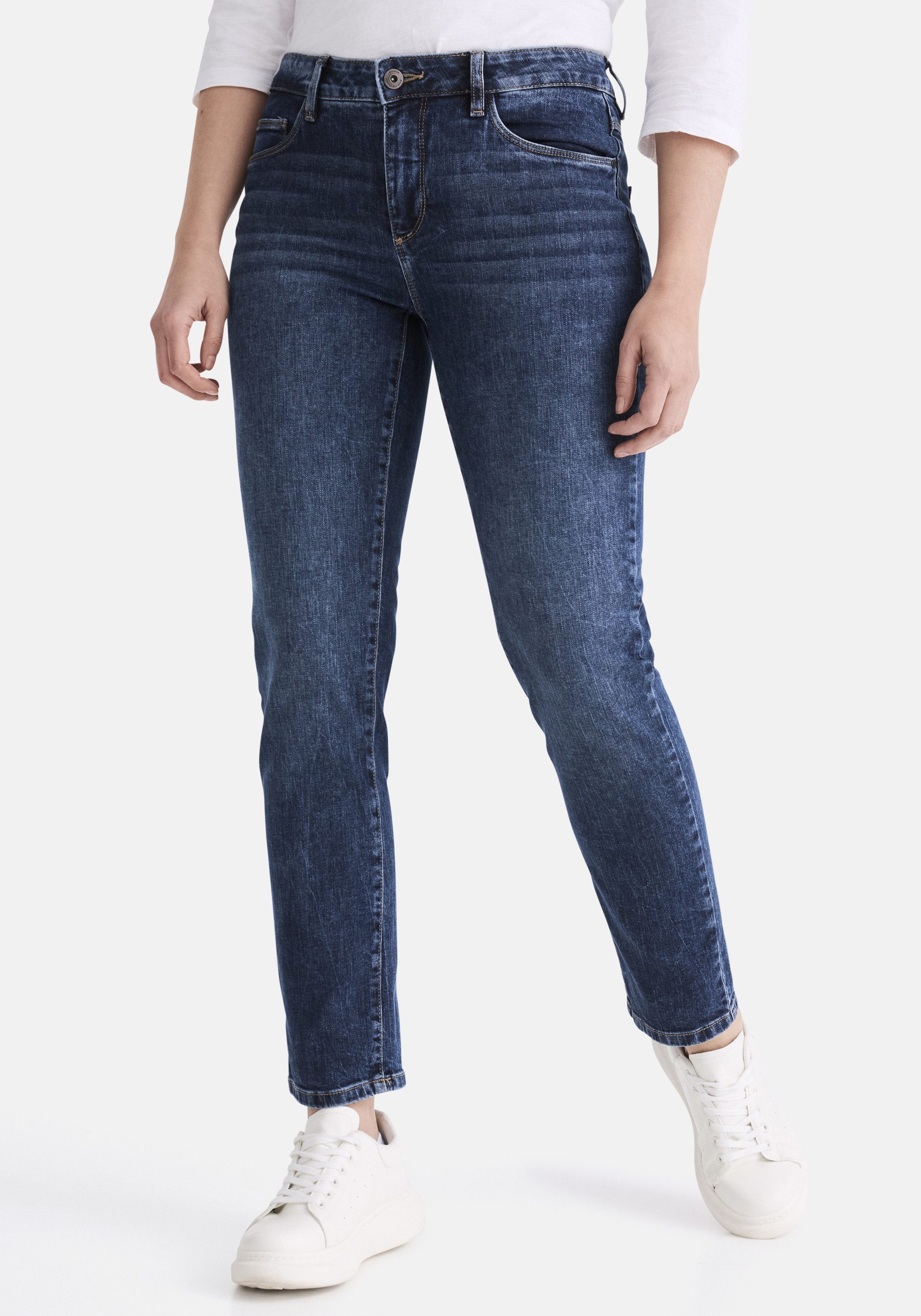 STOOKER WOMEN 5-Pocket-Jeans Zermatt Denim Indigo Straight Fit Jeans Straight Fit Casual Clean Wash Denim Jeans für Damen
