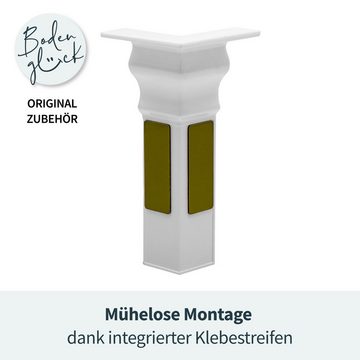 Bodenglück Sockelleisten-Innenecke für Hamburger Sockelleiste, 4 Stück, 80mm, Selbstklebend, Einfache und schnelle Montage, Weiß
