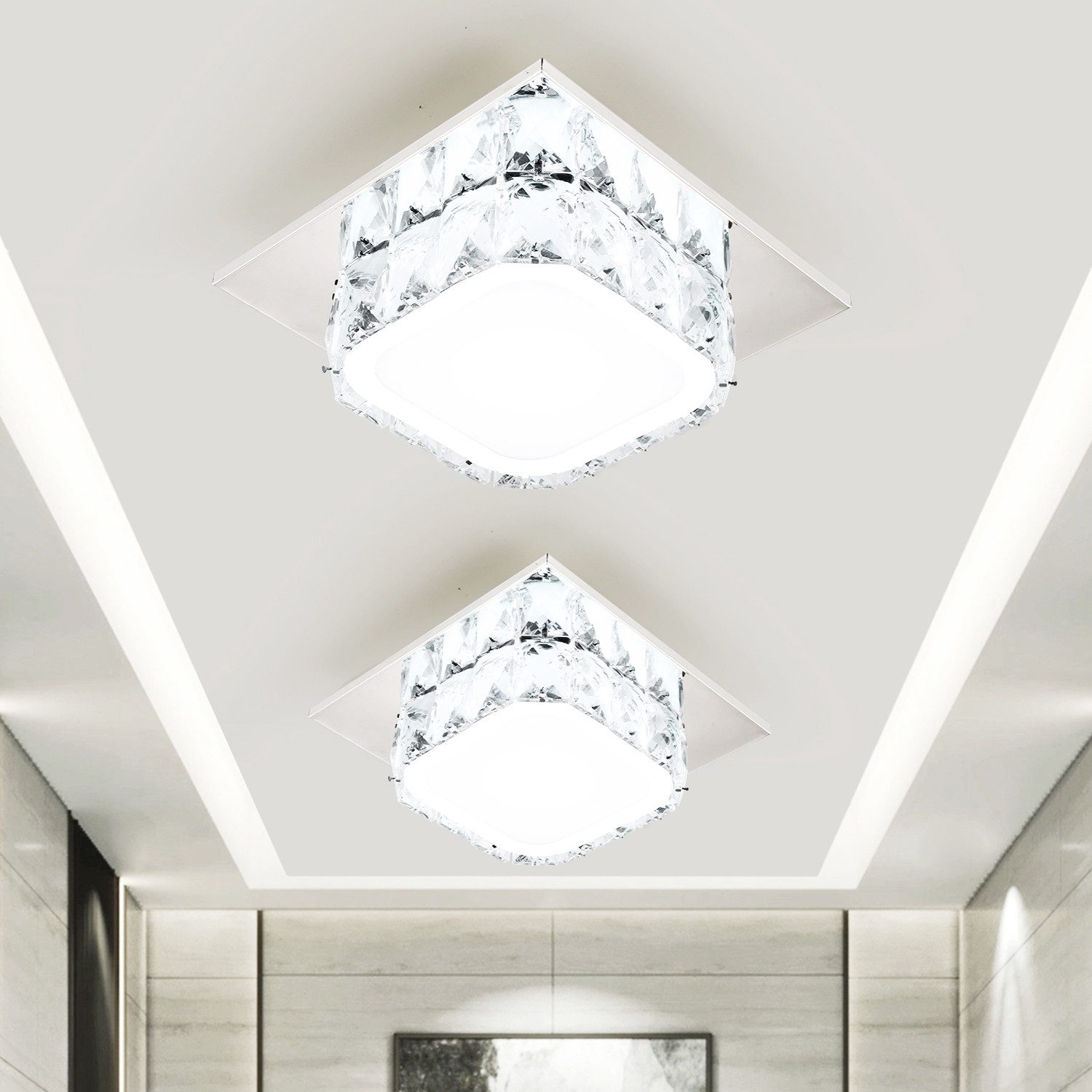 oyajia LED Deckenleuchte Moderne 9K Kristall günstig online kaufen