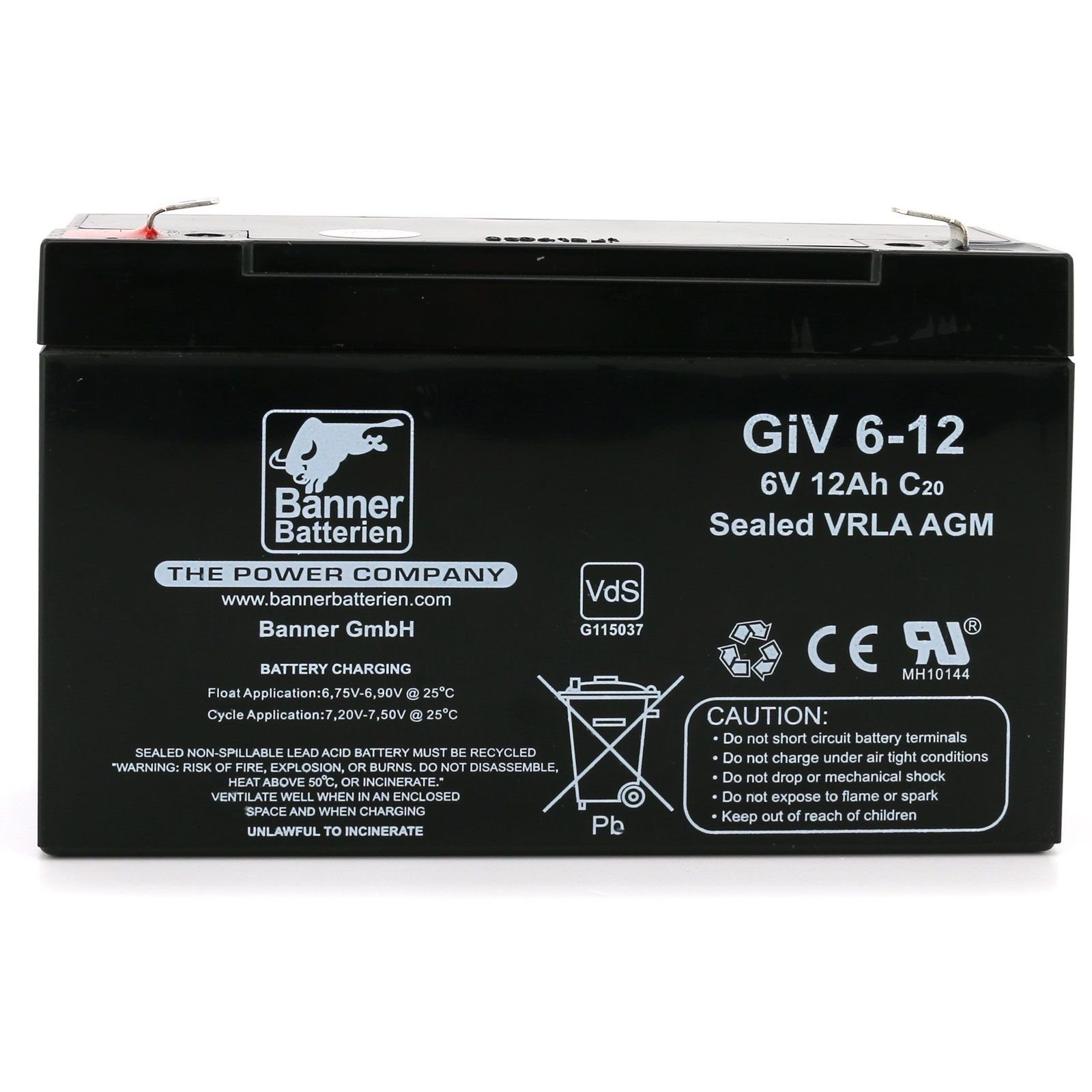 Banner Batterien Batterie Stand by Bull 6 Volt 12 Ah GIV 06-12 Batterie, 6 Volt 12 Ah GIV 06-12