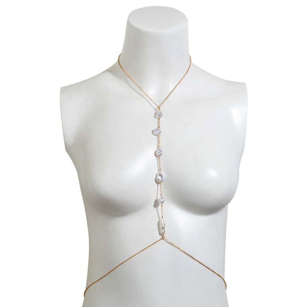Brustketten Charm-Kette LAKKEC Perlenketten Taillenketten Damenschmuck Körperketten
