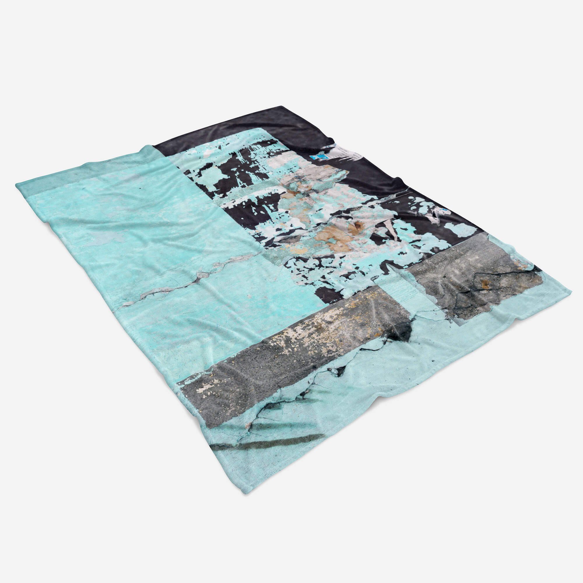 mit Saunatuch Strandhandtuch Handtuch Art Handtuch Sinus Fotomotiv Handtücher Auffallend, Wandstruktur Baumwolle-Polyester-Mix (1-St), Kuscheldecke