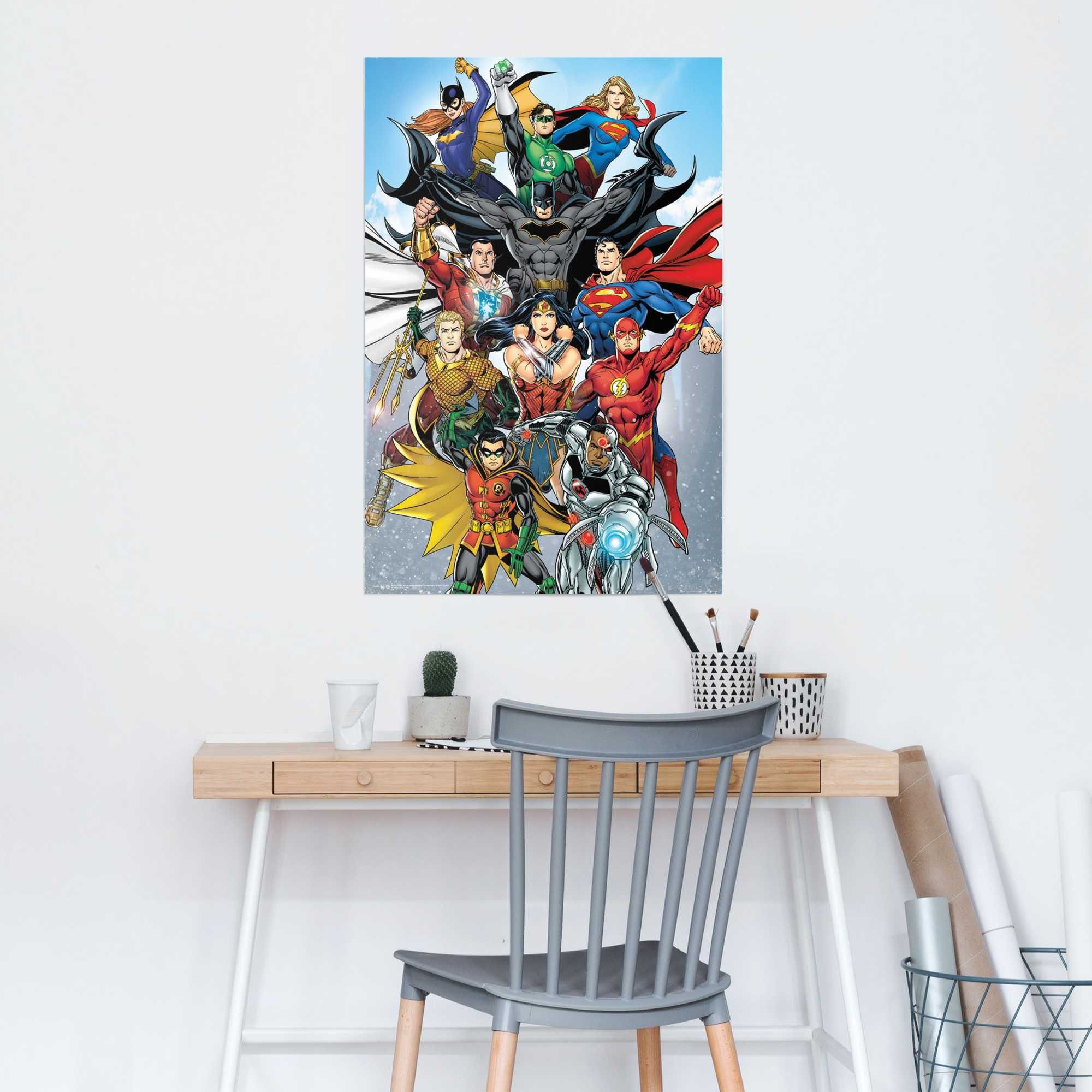 Reinders! Poster DC Comics Wonderwoman Batman, Flash Superman St) Helden (1