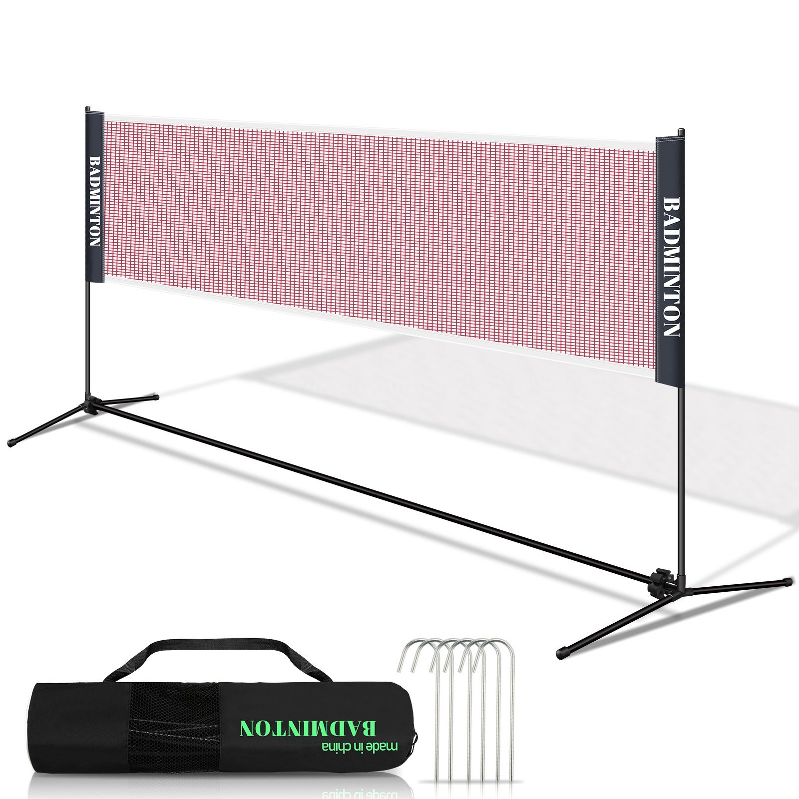 Randaco Badmintonnetz Tennisnetz 510cm Federballnetz Volleyballnetz Tragbares mit Tasche