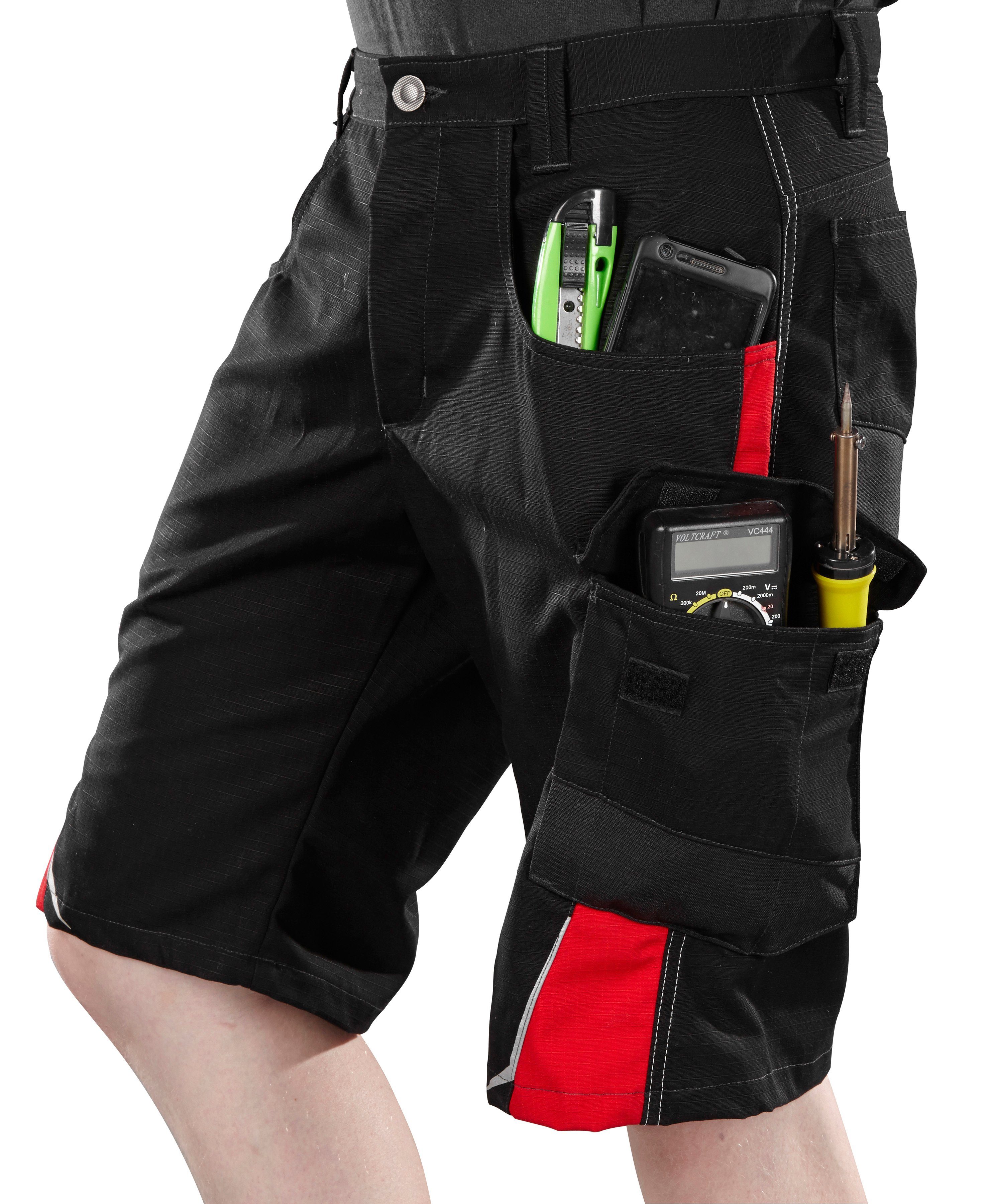 Kübler Arbeitsshorts mit Verstärkungen Cordura schwarz-rot