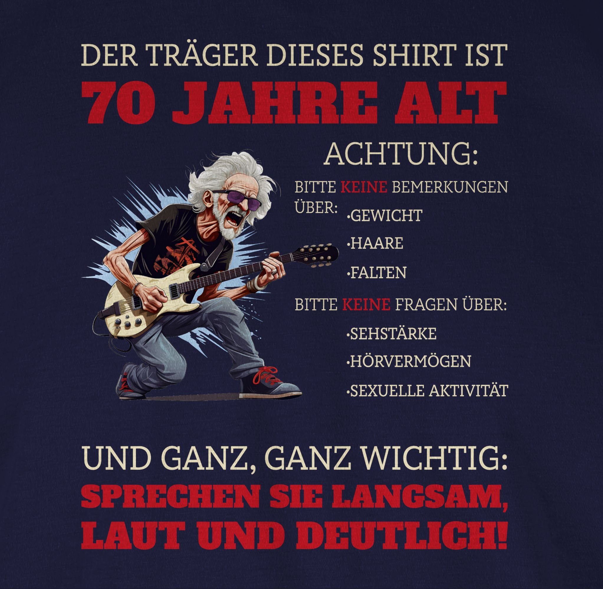 Shirtracer Rundhalsshirt Alter Sack 70 Navy Träger 1 dieses 70. Der Blau - Geburtstag 70 ist Shirt Jahre