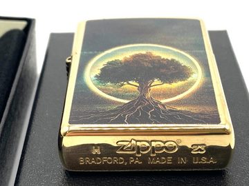 Zippo Feuerzeug Geschenkset Geschenk Lebensbaum Messing Tree of Life