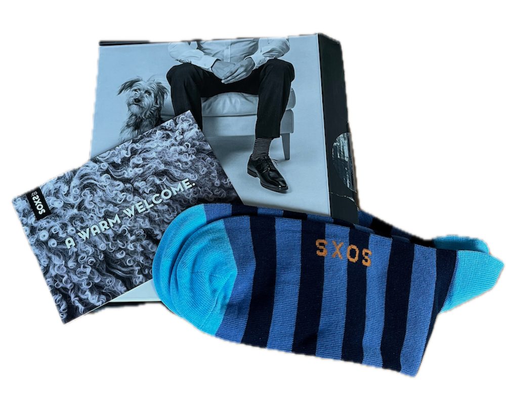 LK Trend & Style Socken Gestreifte Baumwollsocken von Soxs.Co für Herren (2-Paar, Einheitsgröße 42 - 46) stylische Socken mit Streifen