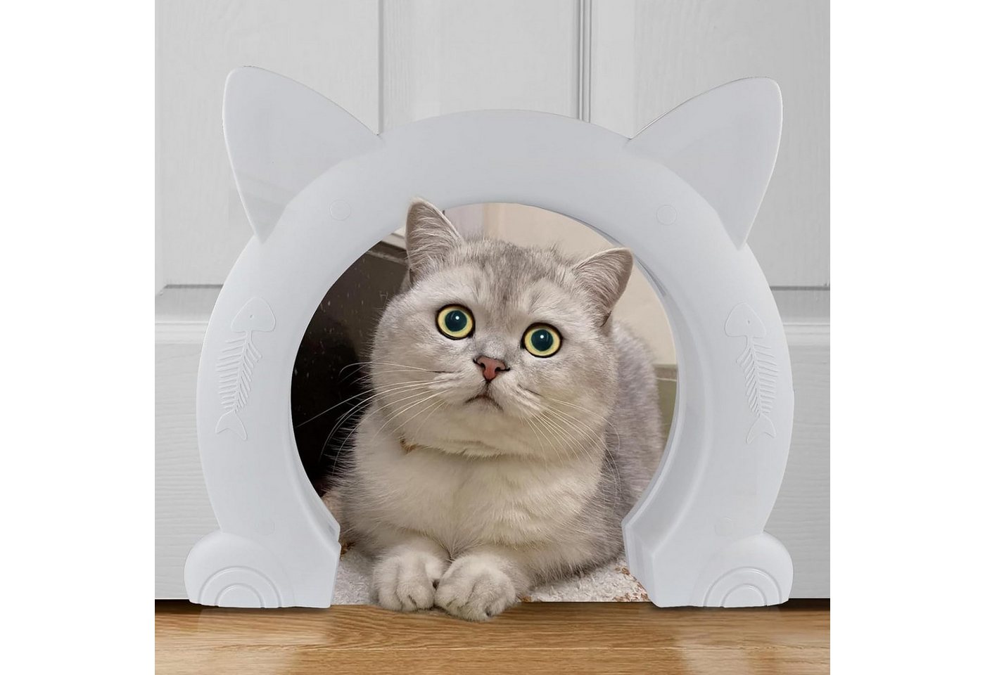 OSTWOLKE Katzenklappe L-XL Katzentür Innentür Haustiertür für Innenbereich Katzen Kätzchen
