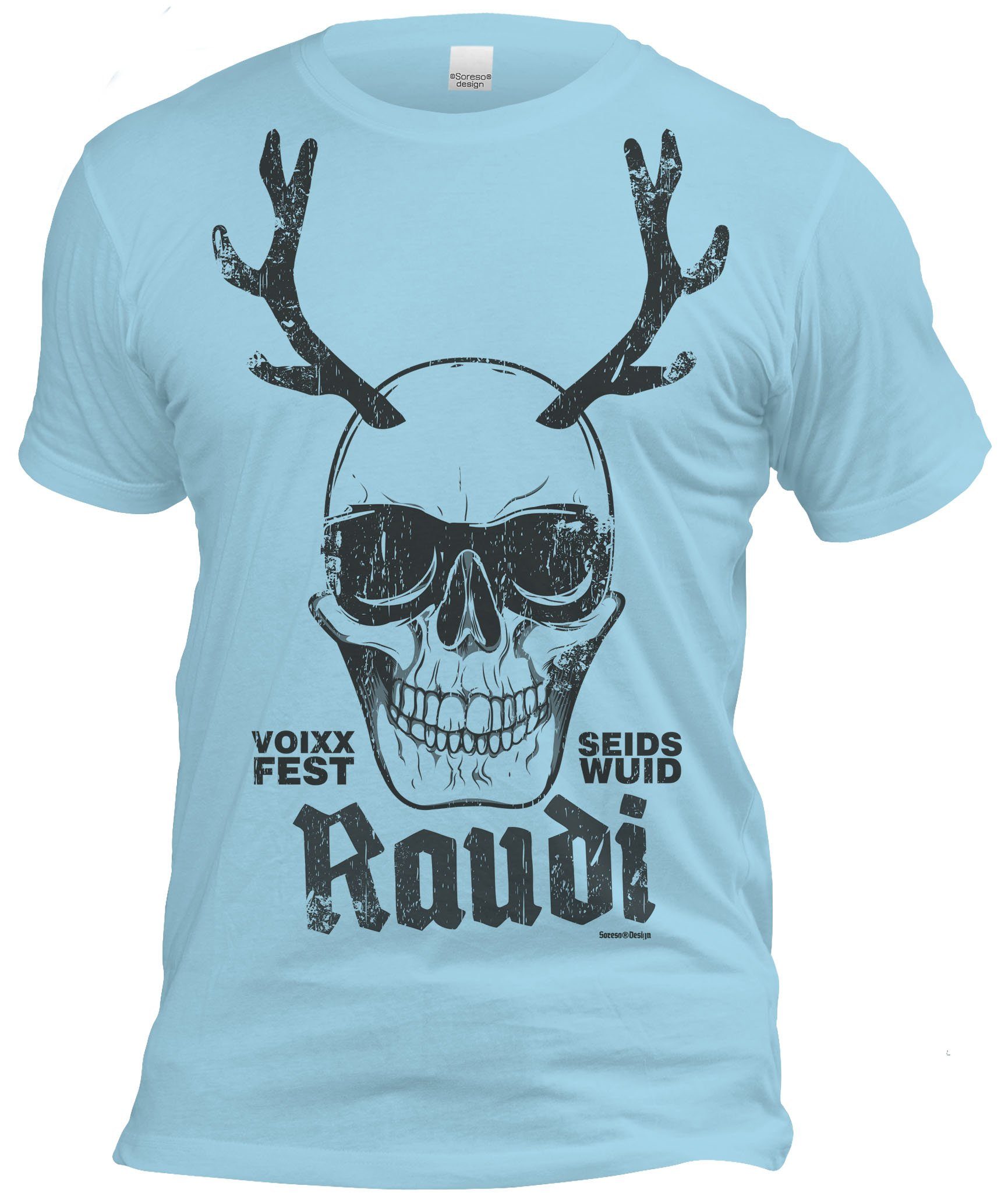 Trachtenshirt Raudi (Ein Voixxfest T-Shirt) Trachten hellblau Herren T-Shirt Soreso® T-Shirt