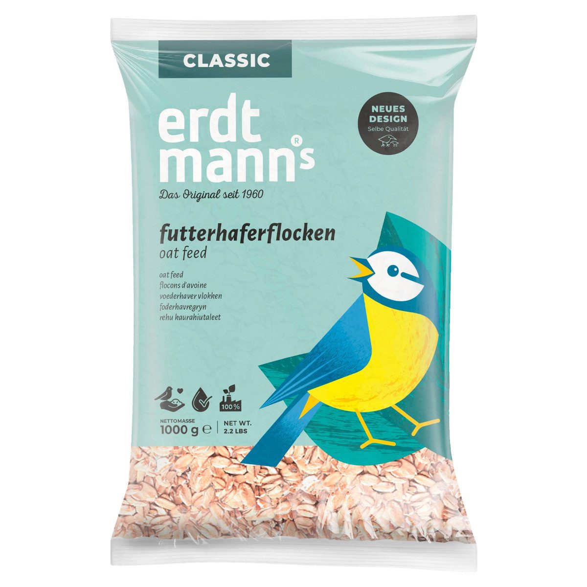 Erdtmann's Futterhaferflocken 1 kg, für: Vogel