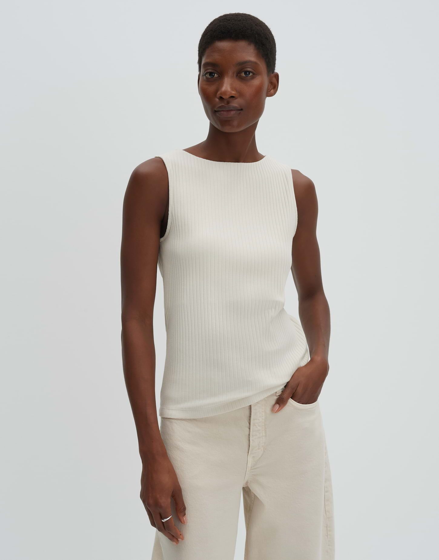 someday Tanktop Kamia aus Rippjersey Ärmellos mit U-Boot-Ausschnitt, ideal zum Layern