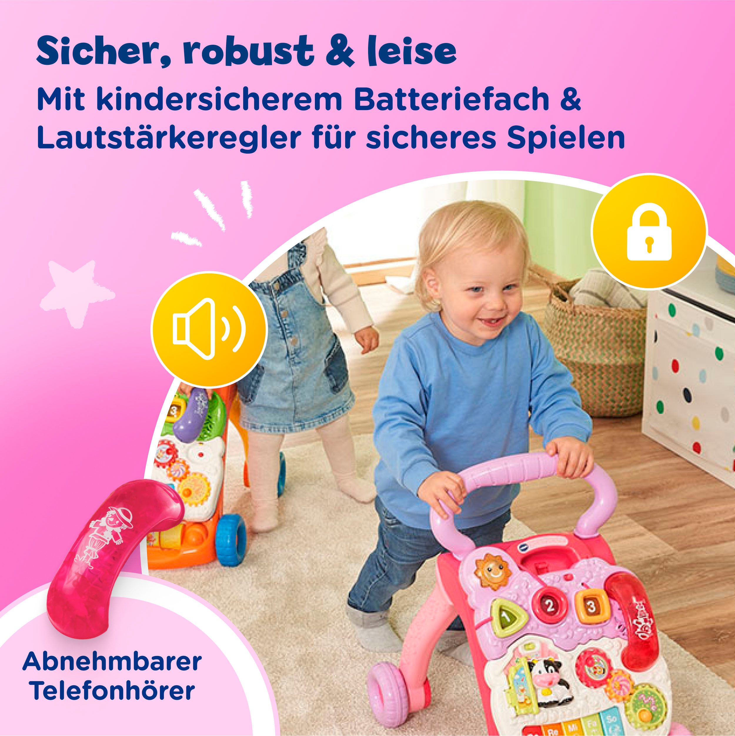 Vtech® Lauflernwagen VTechBaby, Spiel-und Laufwagen, mit 11 Kindermelodien