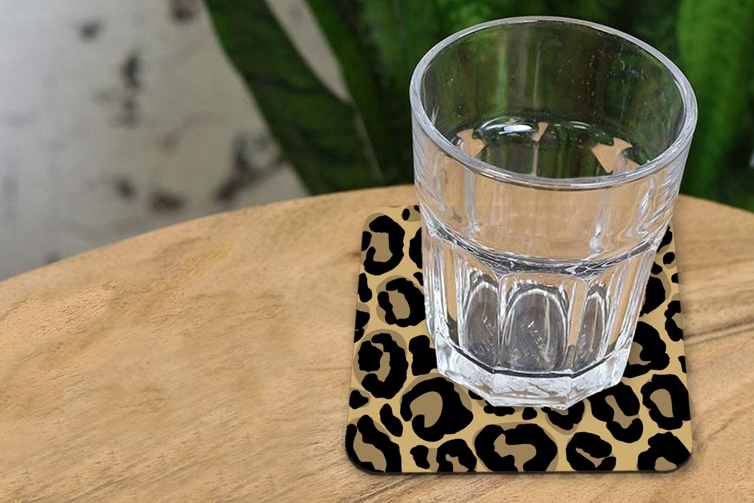 Leopard, - Glasuntersetzer Tasse - Glasuntersetzer, Gläser, für 6-tlg., Zubehör Korkuntersetzer, Muster Tischuntersetzer, Untersetzer, Pantherdruck MuchoWow