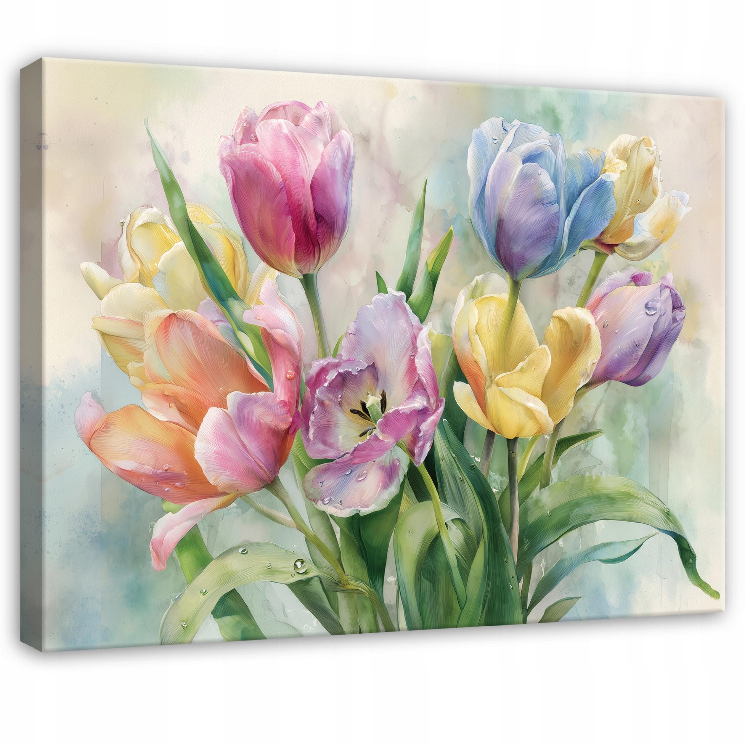 Leinwandbild Blumen Tulpen - Mehrfarbig - Modern - Wohnzimmer