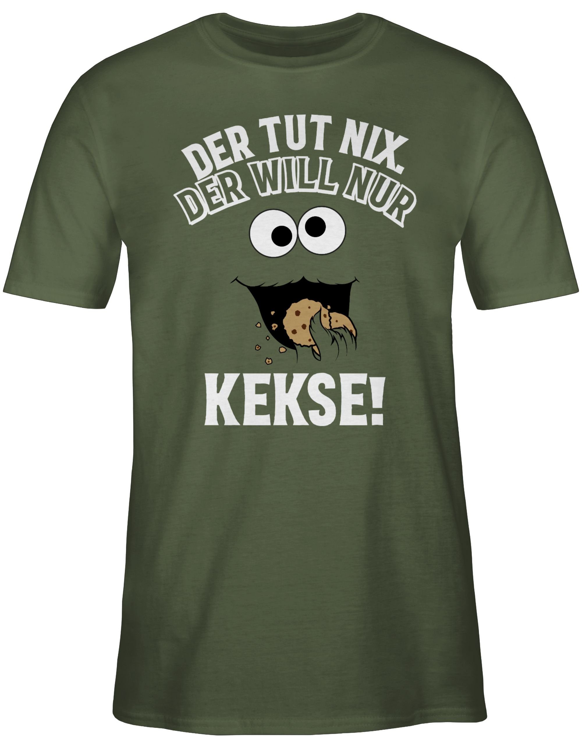 Kekse! Army nur T-Shirt Karneval - Outfit tut will Der Der Grün weiß/schwarz nix. 3 Shirtracer