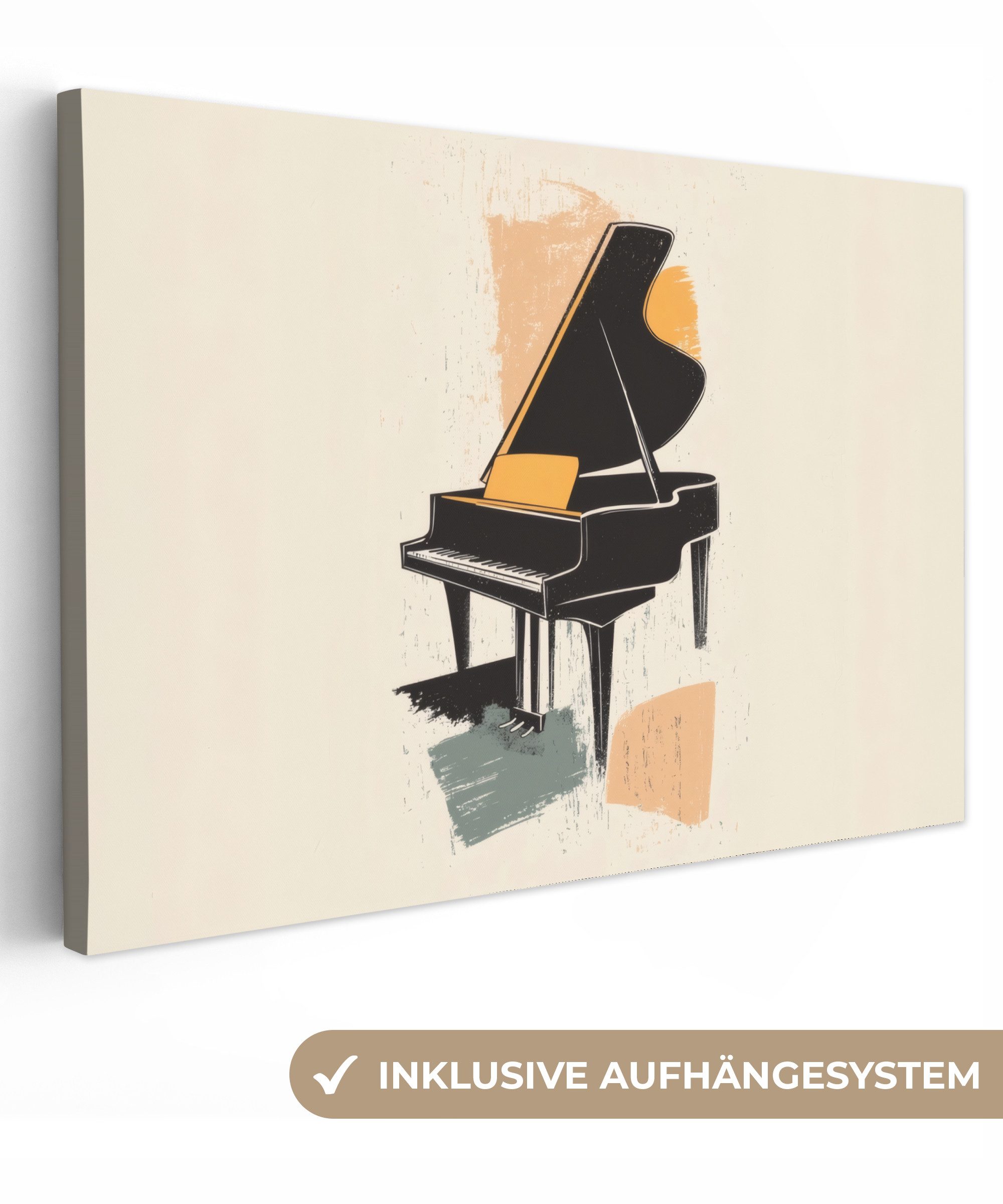 OneMillionCanvasses® Leinwandbild Flügel - Schwarz - günstig online kaufen