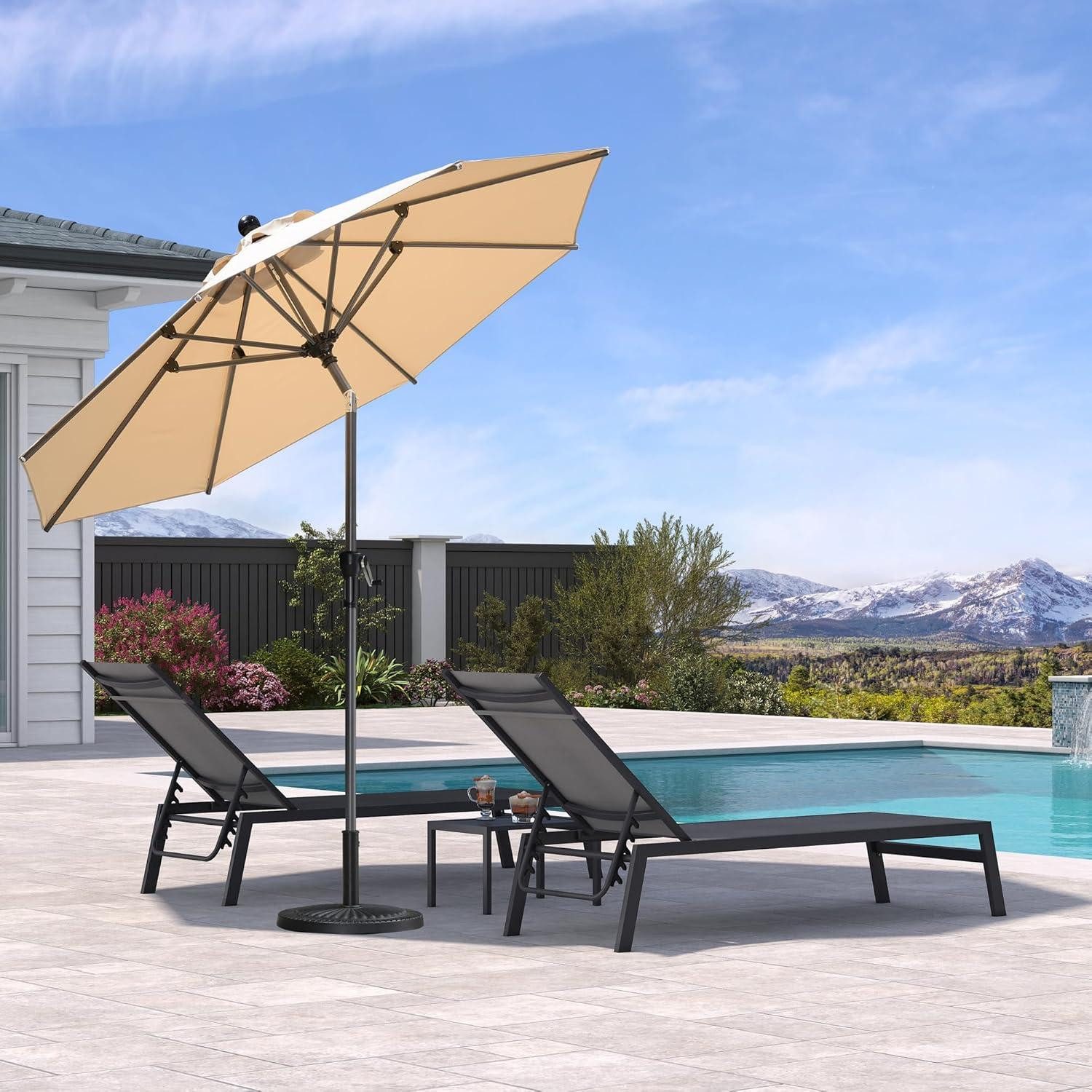 Balkonschirm Sonnenschirm 245 cm anthrazit Aluminium-Gestell Kurbel wasserabweisend