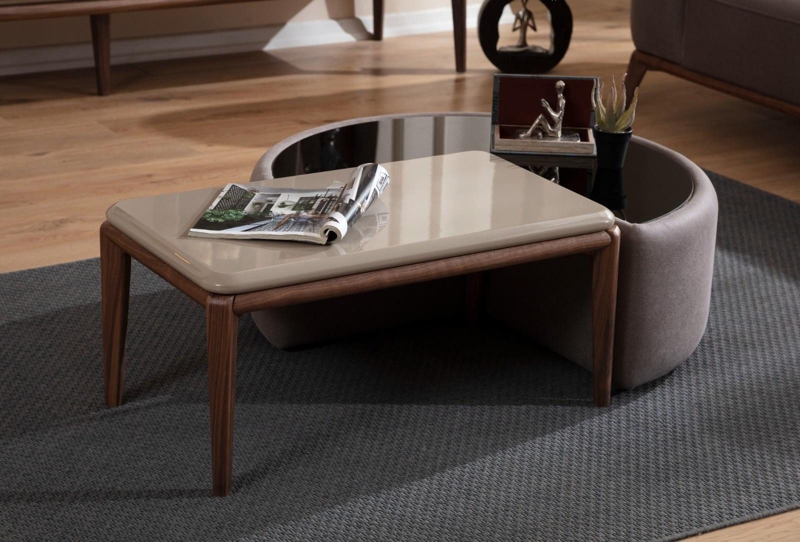 Xlmoebel Couchtisch Modernes Beistelltisch-Set in Halbrund und Polsterdesign (Beistelltisch-Set, 2-St., 2x Couchtische), Hergestellt in Europa