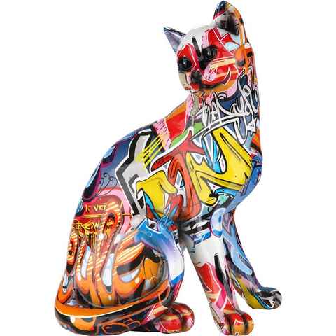 GILDE Dekofigur Figur Pop Art Katze (1 St), Dekoobjekt, Tierfigur, Höhe 29 cm, Wohnzimmer