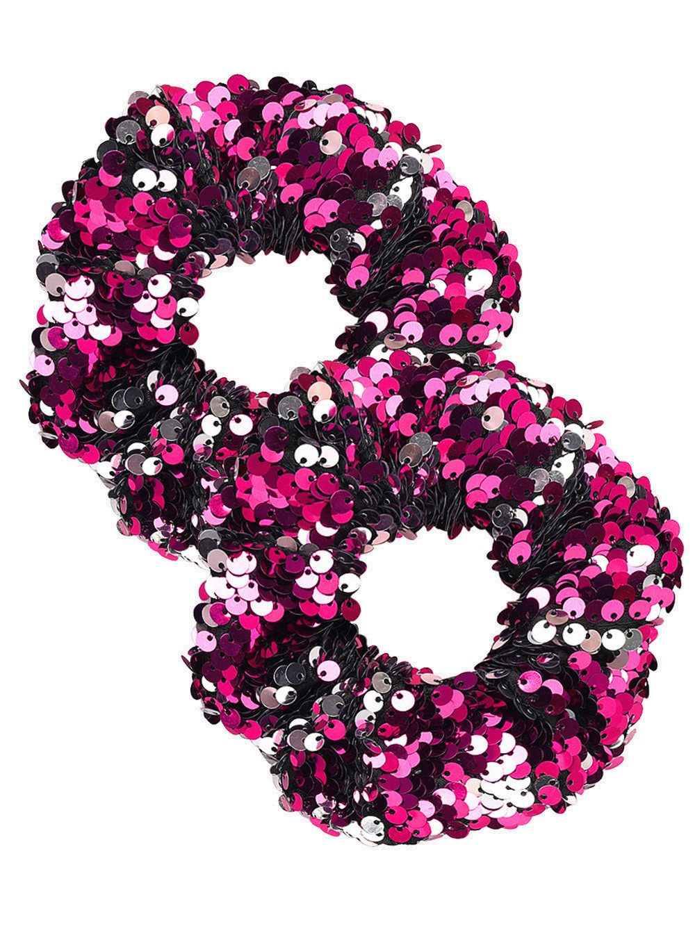 axy Haargummi Pailletten Haargummis Set Mädchen Damen Meerjungfrau, Doppelpack, 2-Teiliges Haargummis Set, elastisch glitzernd Zopfgummi Haarteil Haarband Zopfhalter