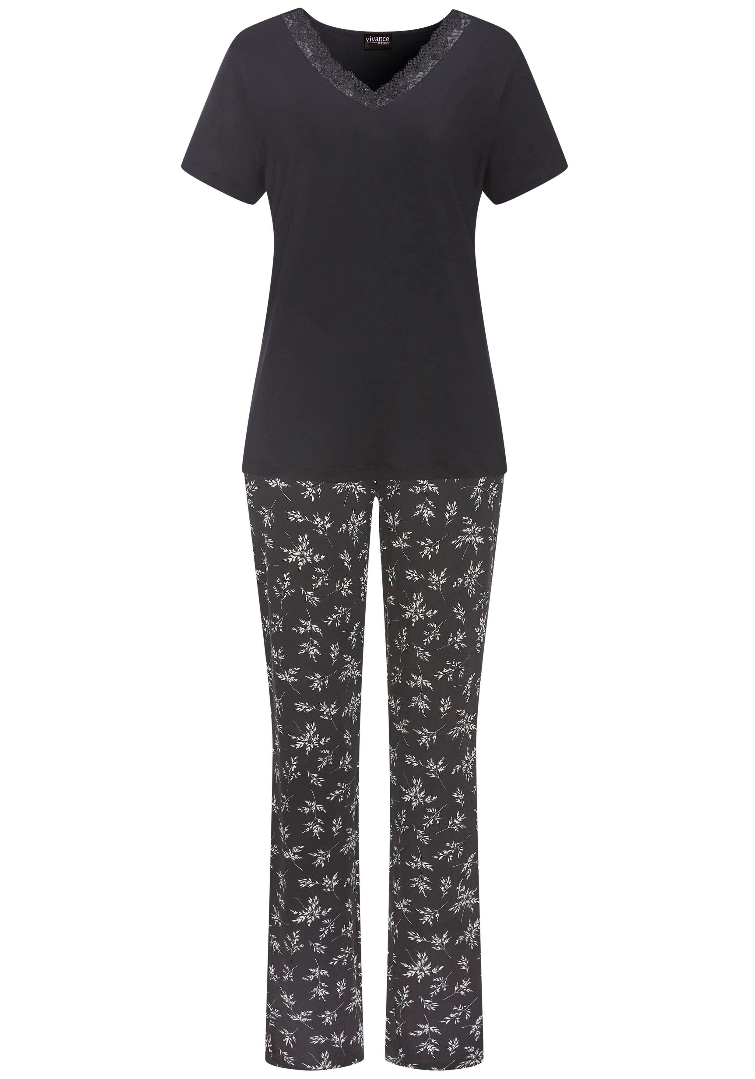 Vivance Dreams Pyjama (Set, 2 tlg) mit süßem Blumen-Print günstig online kaufen