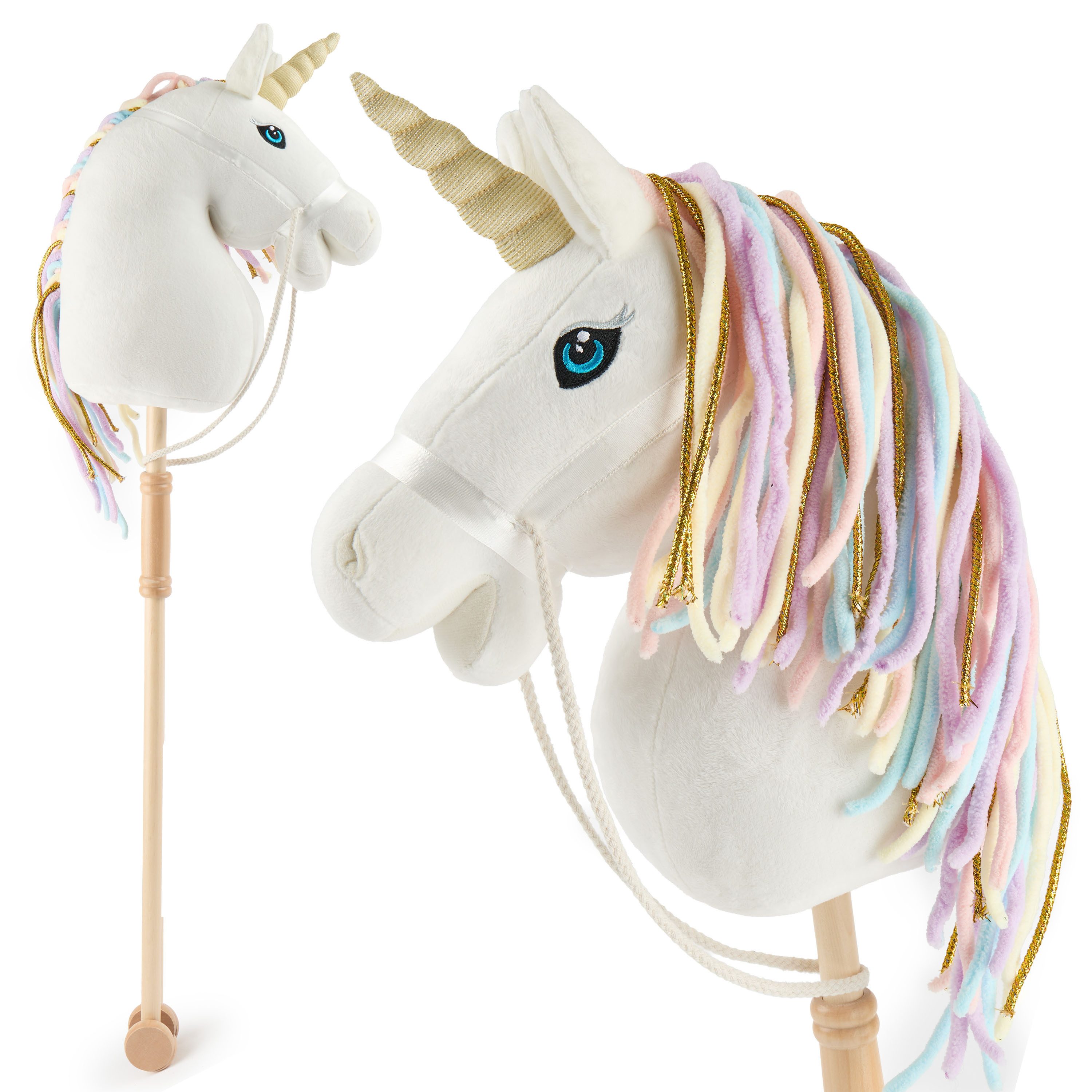 BIECO Steckenpferd Bieco Steckenpferd Kinder Einhorn Rainbow Hobby