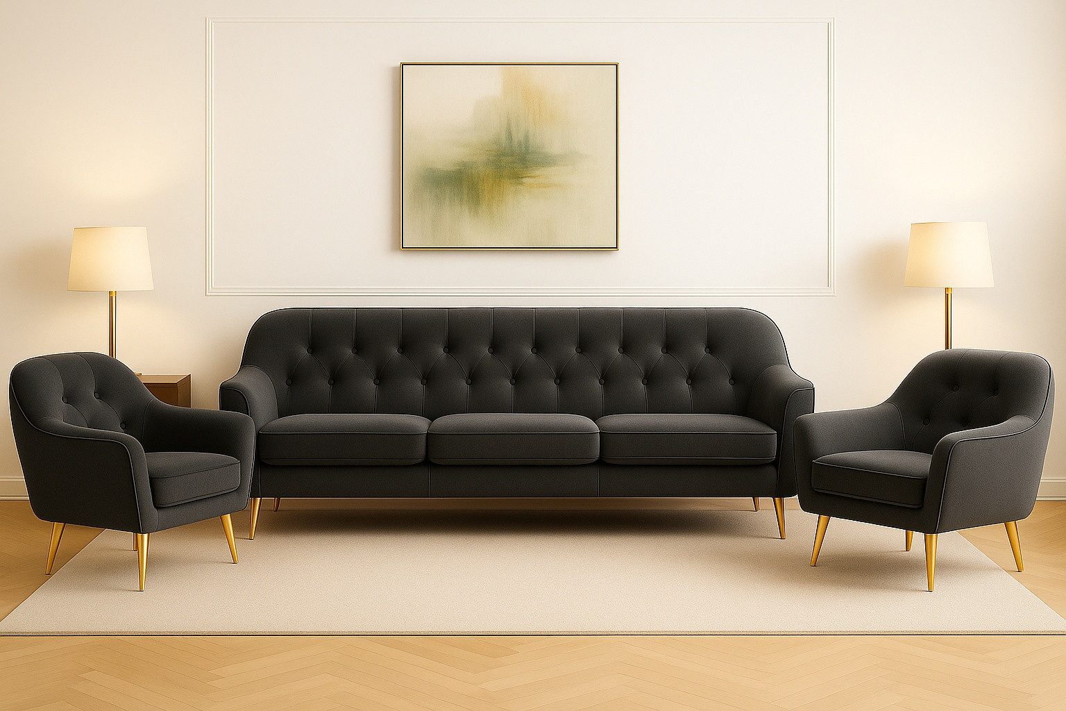 A&J MöbelLand GmbH Polstergarnitur BENITO: 3-Sitzer Sofa + 2 Sessel, (Bring günstig online kaufen