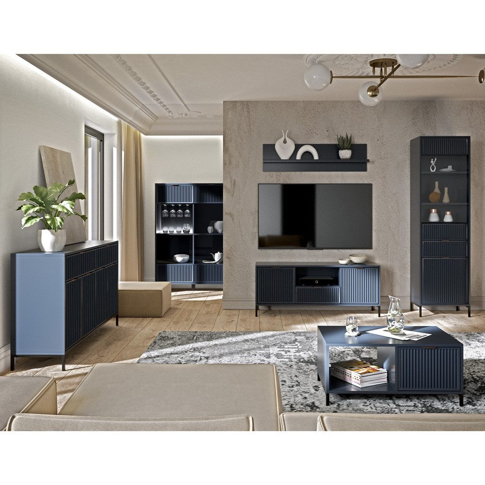 Lomadox Wohnwand LAURO-161, (6-St., Sideboard Vitrine günstig online kaufen