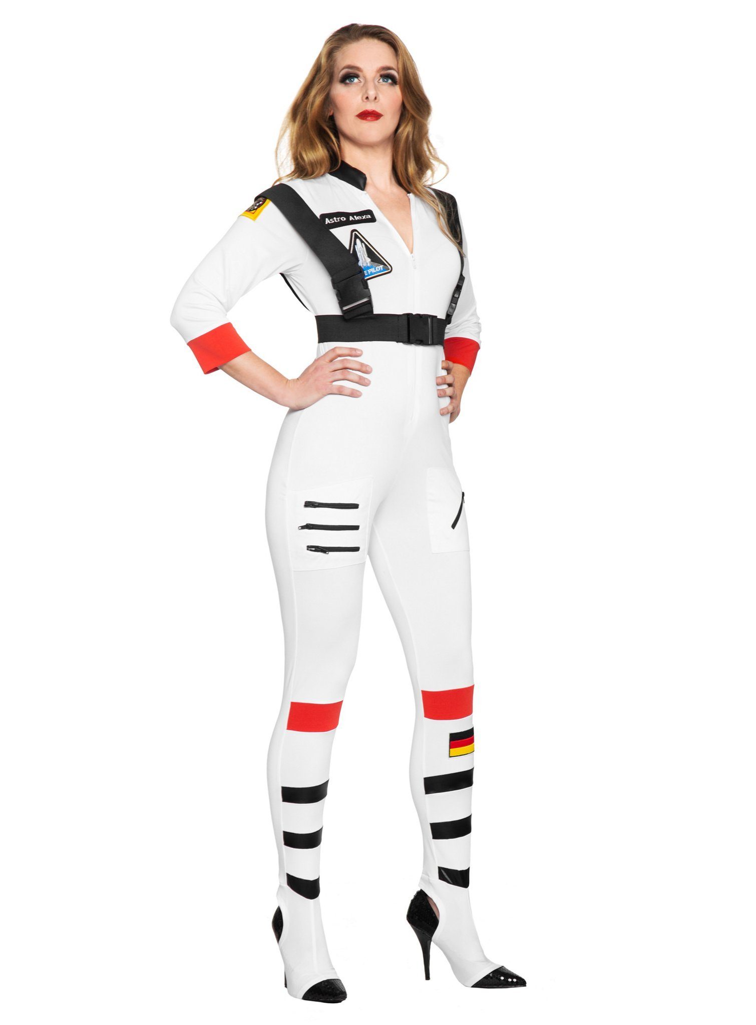 Maskworld Kostüm Astronautin - Space Girl Catsuit Fasching Karneval, Все ins All: toller Overall für Raumfahrerinnen!