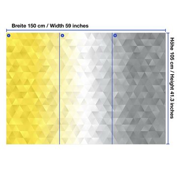 wandmotiv24 Fototapete Dreiecke Muster gelb, glatt, Wandtapete, Motivtapete, matt, Vliestapete
