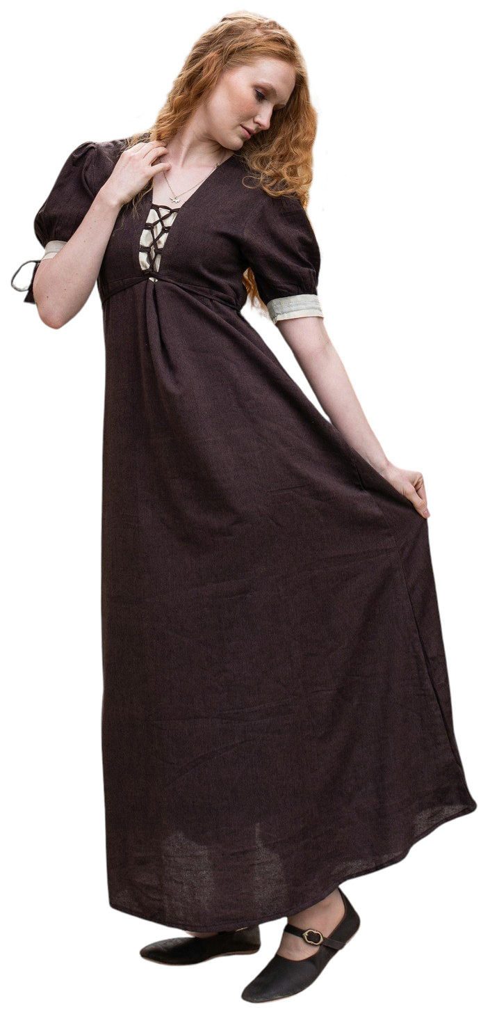 Leonardo Carbone Burgfräulein-Kostüm Sommerkleid "Denise" mit Mieder, kunstvolle Schnürung, V-Ausschnitt
