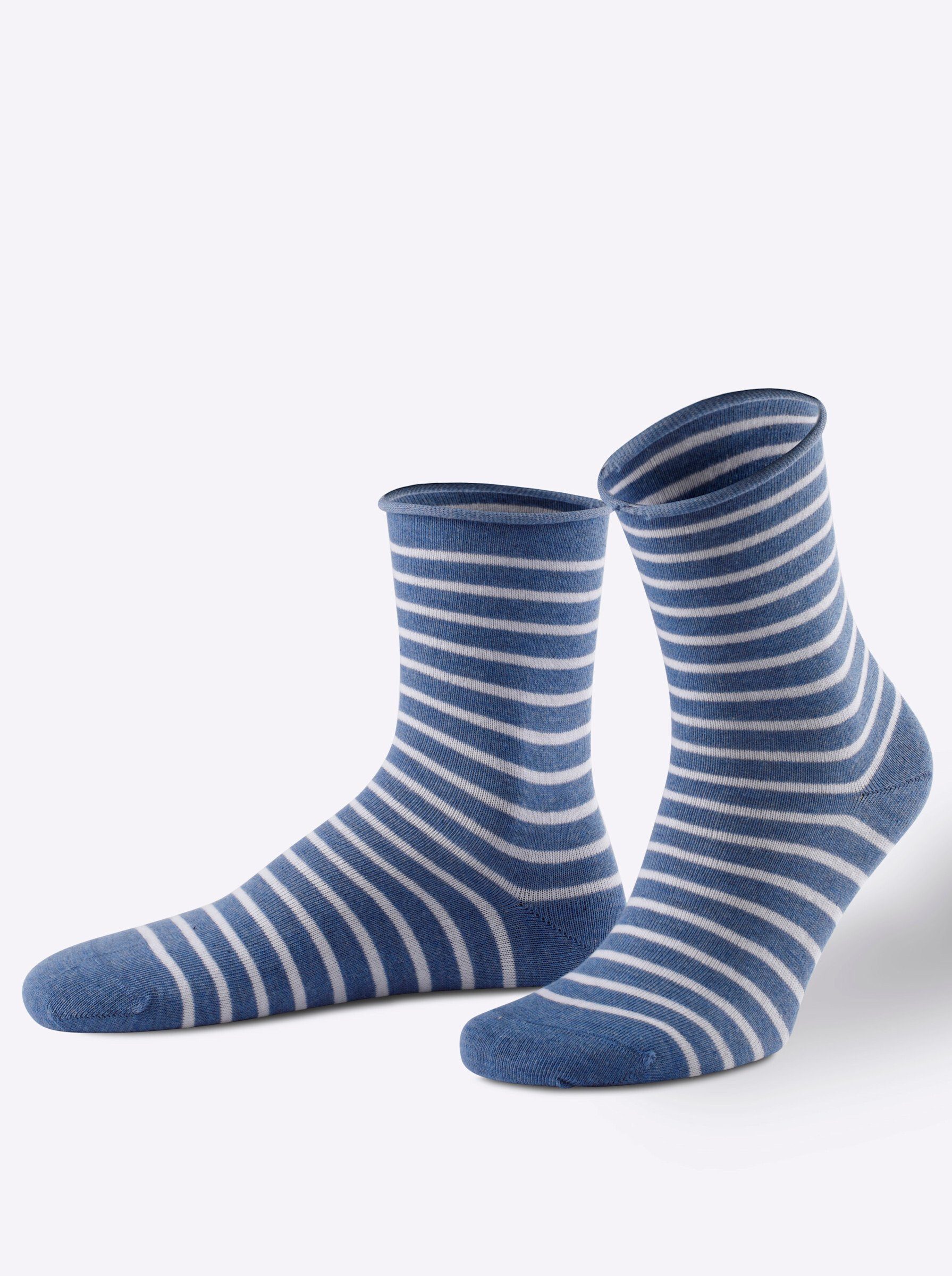 WITT WEIDEN Freizeitsocken (3-Paar) jeansblau-meliert