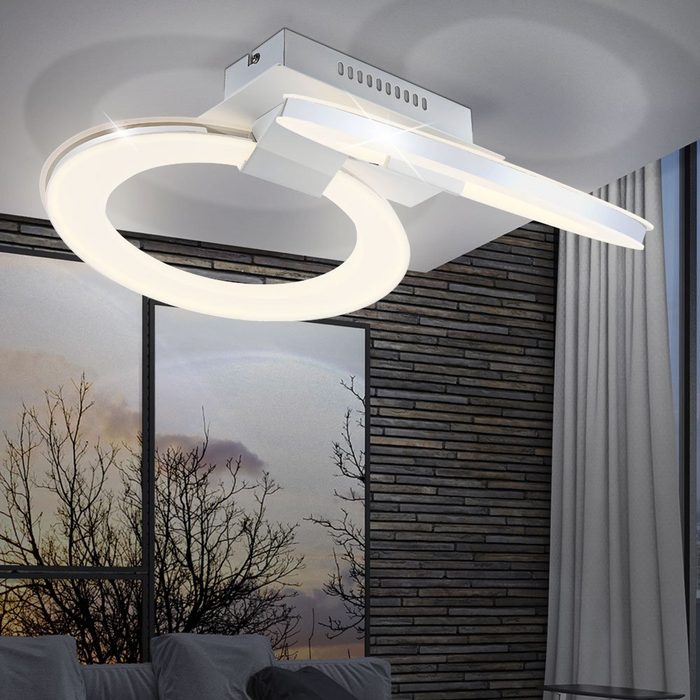 Globo LED Deckenleuchte Leuchtmittel inklusive Warmweiß Deckenleuchte LED Strahler Deckenlampe 2 Flammig Wohnzimmerlampe