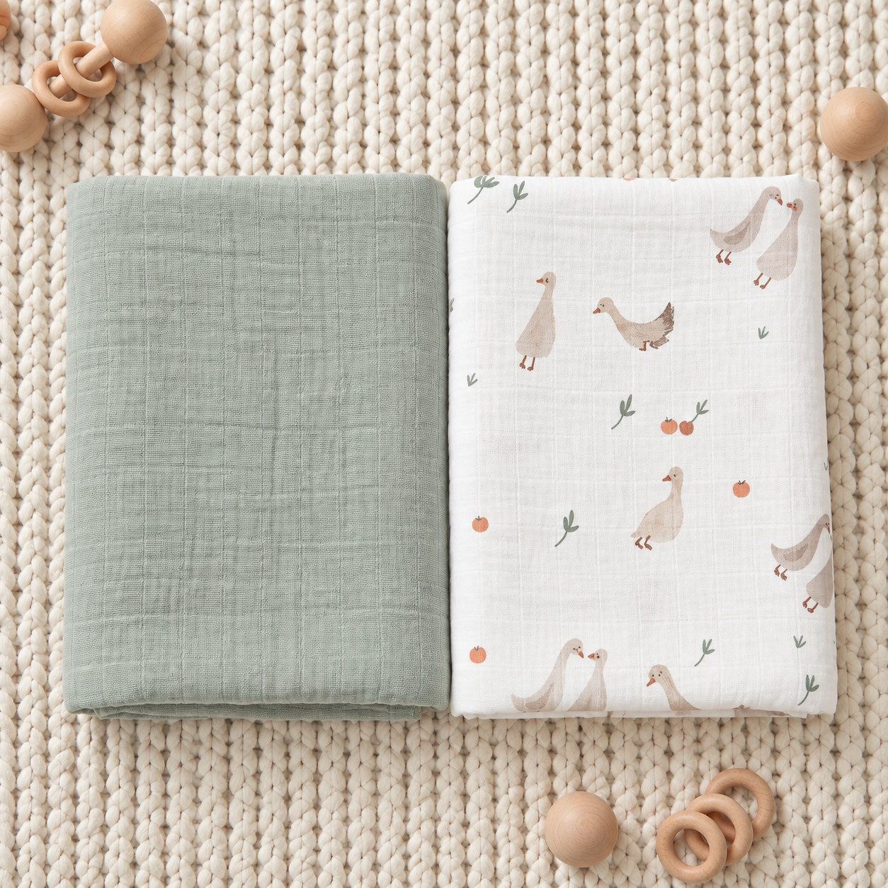 Bebekevi Spucktuch Spucktuch - Multitücher - Decke Müsselin 80 × 90 cm - 2er set