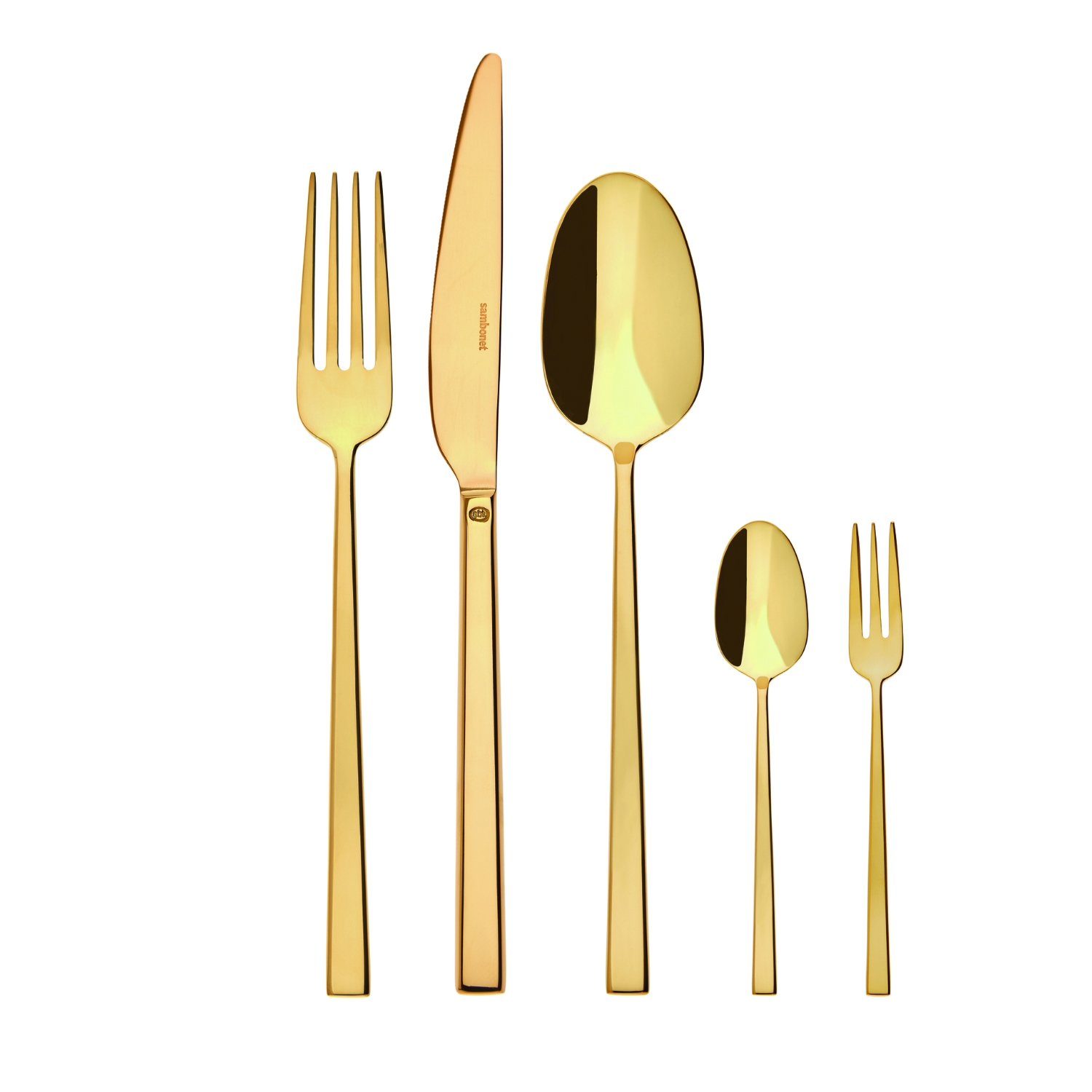 sambonet Besteck-Set Sambonet Rock Besteck 60tlg. Gold (60-tlg), 12 Personen, Edelstahl rostfrei