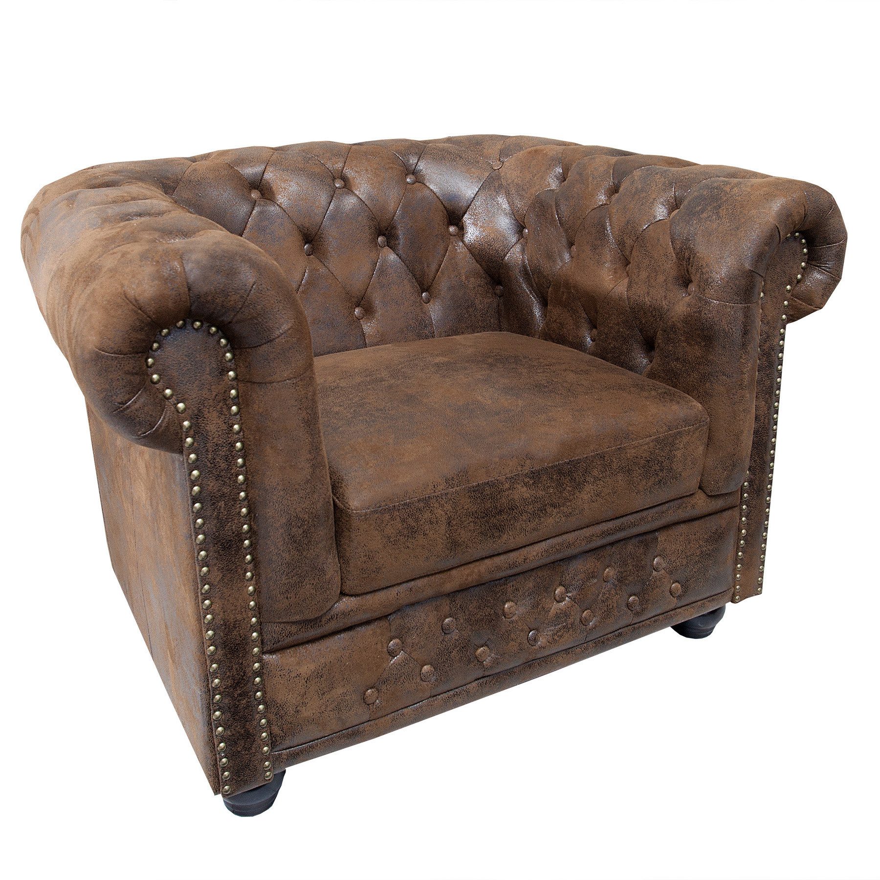riess-ambiente Sessel CHESTERFIELD 110cm antik braun günstig online kaufen
