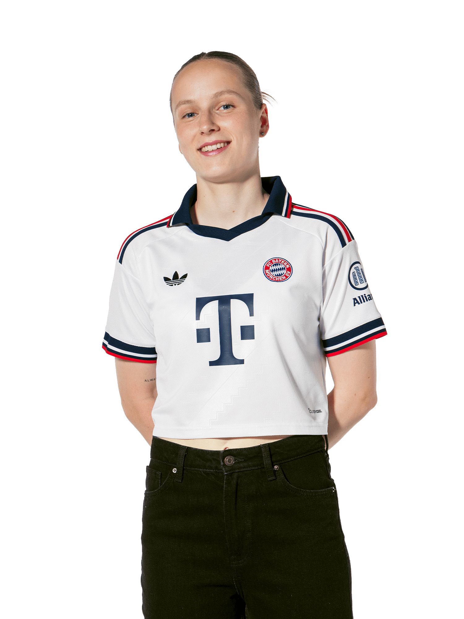 adidas Performance Fußballtrikot FC Bayern München, Cropped Trikot Away 26-27, Damen, Weiß