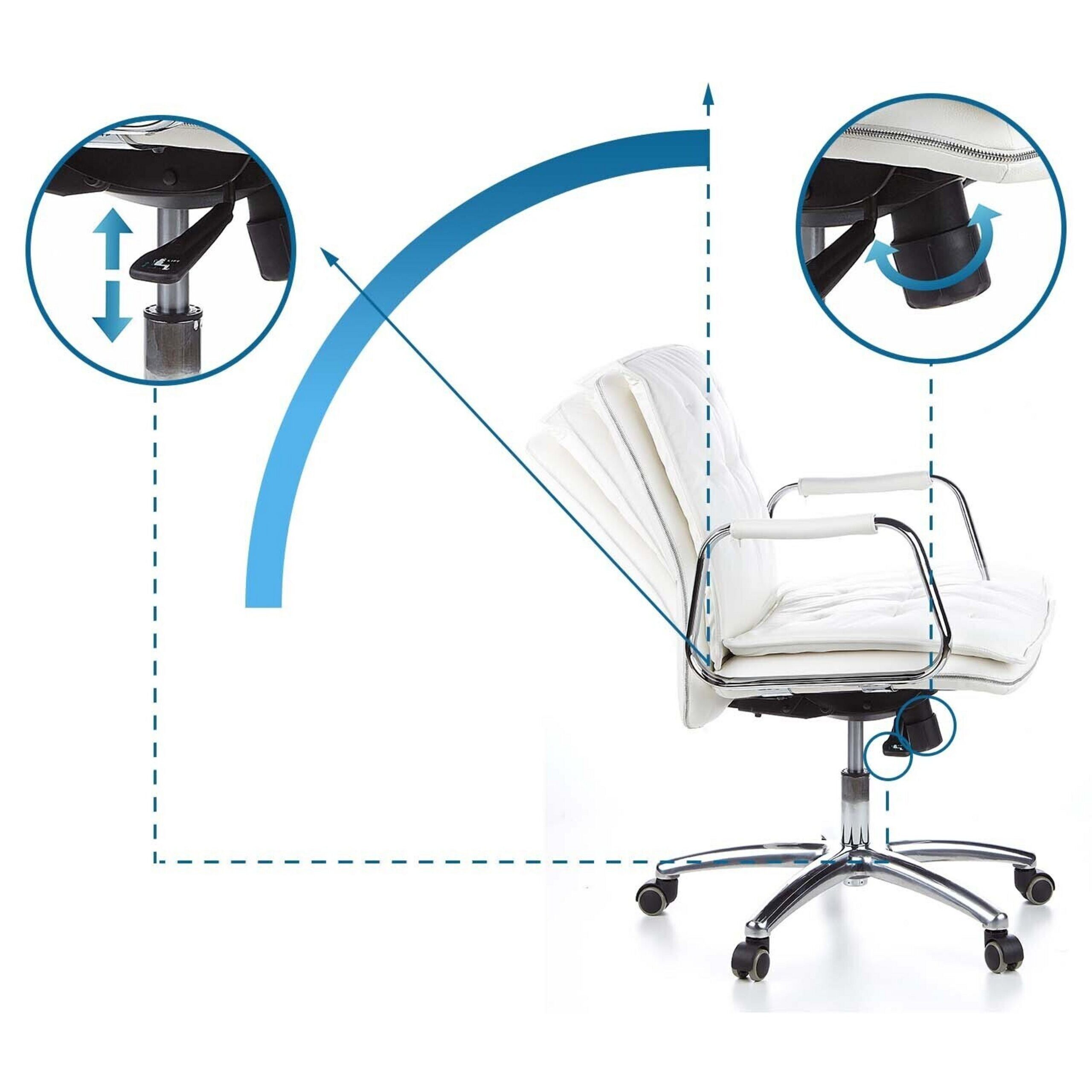 hjh OFFICE Chefsessel Profi Chefsessel Villa 10 Leder mit Armlehnen, Drehstuhl Bürostuhl ergonomisch
