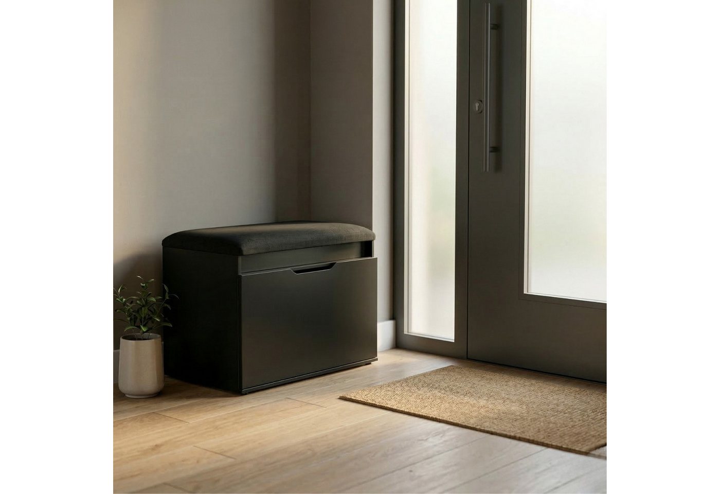BOXIMO Schuhschrank Schuhschrank mit Sitzfläche und Stauraum VIRA, 60 x 50 x 35 cm (Schuhschrank GRADIA mit Sitzbank)