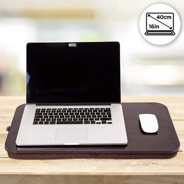 Duronic Laptop-Ständer, (DML412 Laptopständer, Ergonomischer Laptop Tisch mit Kissen, Laptop Halterung mit Schaumstoffkissenstütze, Große Plattform mit tragbarem Design, Ideal für Bett, Sofa, Auto)
