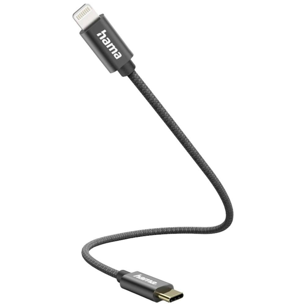 m, Lightning, Ladekabel, USB-C Hama - USB-Kabel 0.2 Nylon