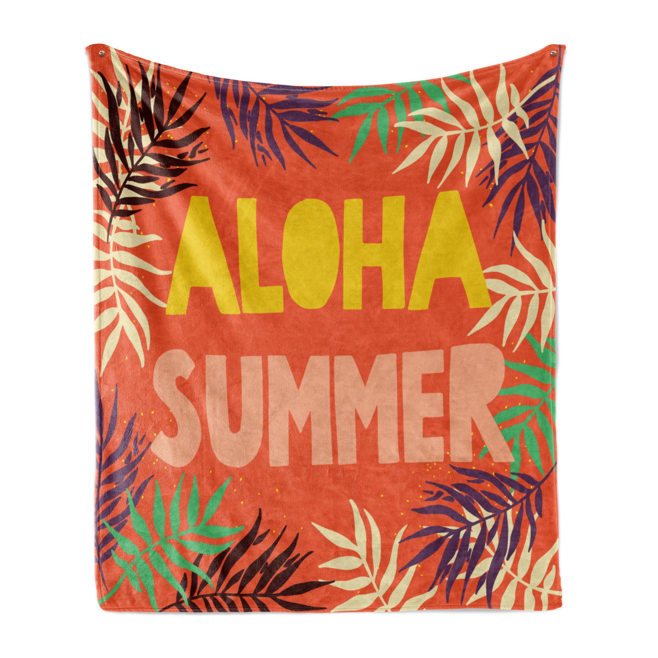 Wohndecke Gemütlicher Plüsch für den Innen- und Außenbereich, Abakuhaus, Aloha Aloha Sommer-exotischer Stil